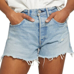 Moussy Vintage McKendree NWT Denim Shorts High-Rise Blue Frayed Hem size 26